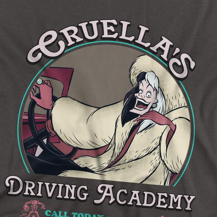 Actual product image Disney Villains Unisex Adult Cruella's Driving School T-Shirt (XL)