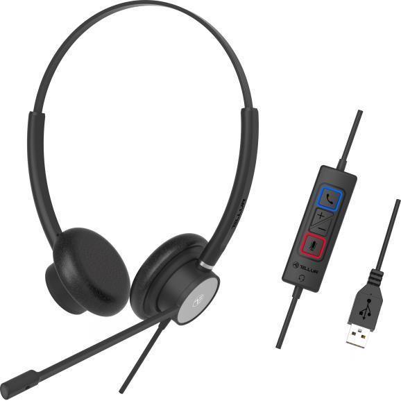 Tellur Voice 320 wired headset binaural black (Kabelgebunden), Kopfhörer, Schwarz