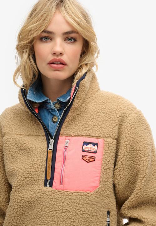 Produktbild Superdry Vintage Retro Fleecepullover mit halblangem Reissverschluss (L)