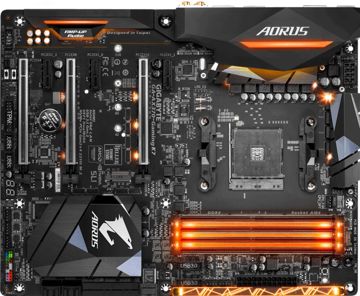 Actual product image Gigabyte Aorus GA-AX370 Gaming K7 (AM4, AMD X370, ATX)