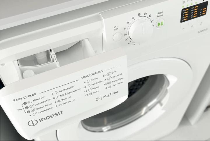 Produktbild Indesit Washing machine MTWA 71252 W EE, Front loading, E, Washing capacity 7 kg, 1200 RPM, Depth 54 (7 kg, Links)