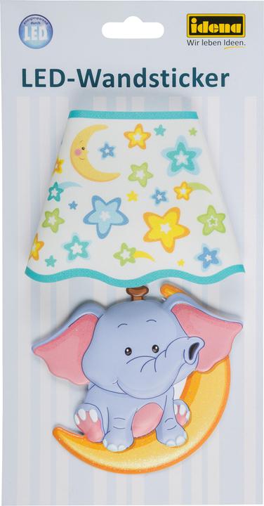 Image du produit Idena Autocollant mural lampe éléphant, 21x13cm, LED (21 x 13 cm)