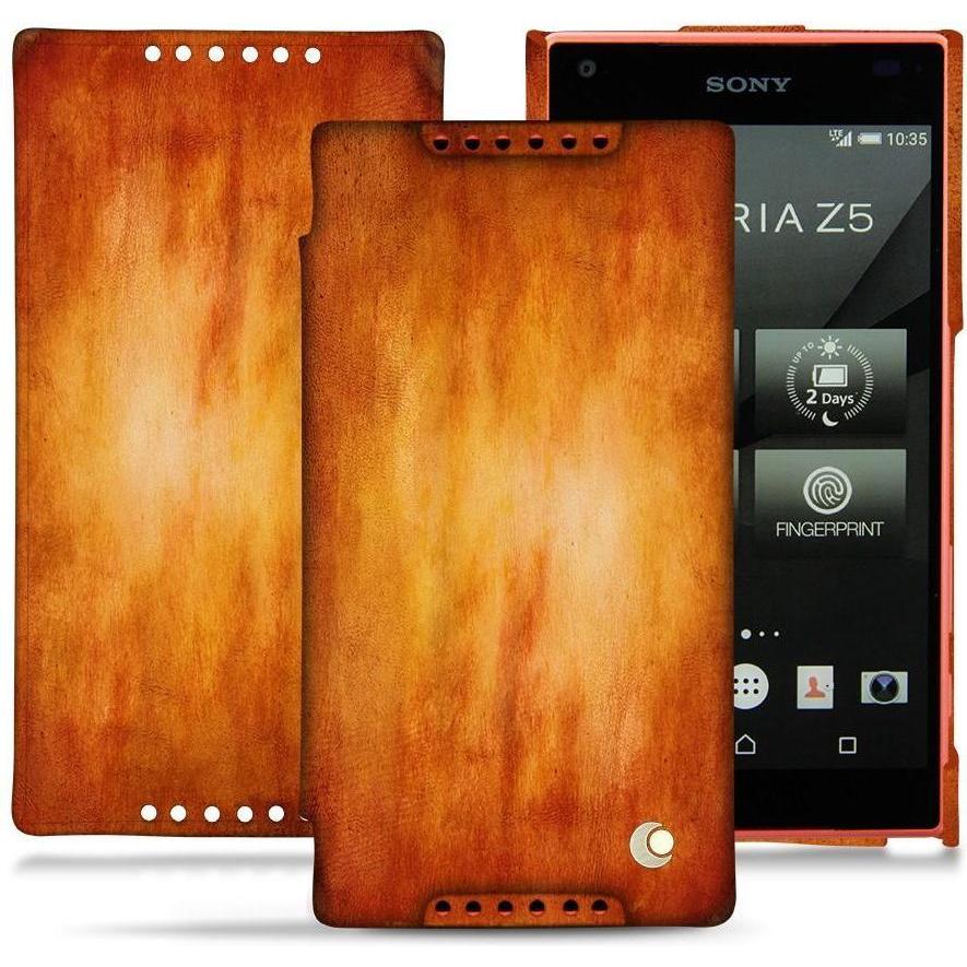 Thumbnail - Noreve Lederschutzhülle horizontal (Sony Xperia Z5 Compact), Smartphone Hülle, Orange