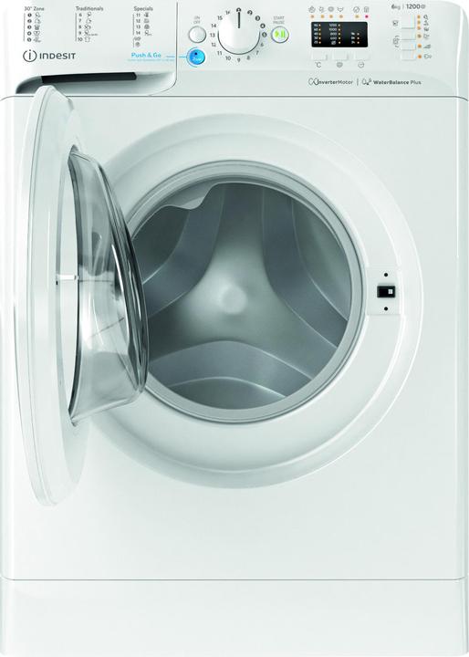 Produktbild Indesit Washing machine BWSA 61294 W EU N, C, Front loading, Washing capacity 6 kg, 1151 RPM, Depth (6 kg)