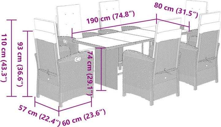 Produktbild vidaXL Garten Essgruppe