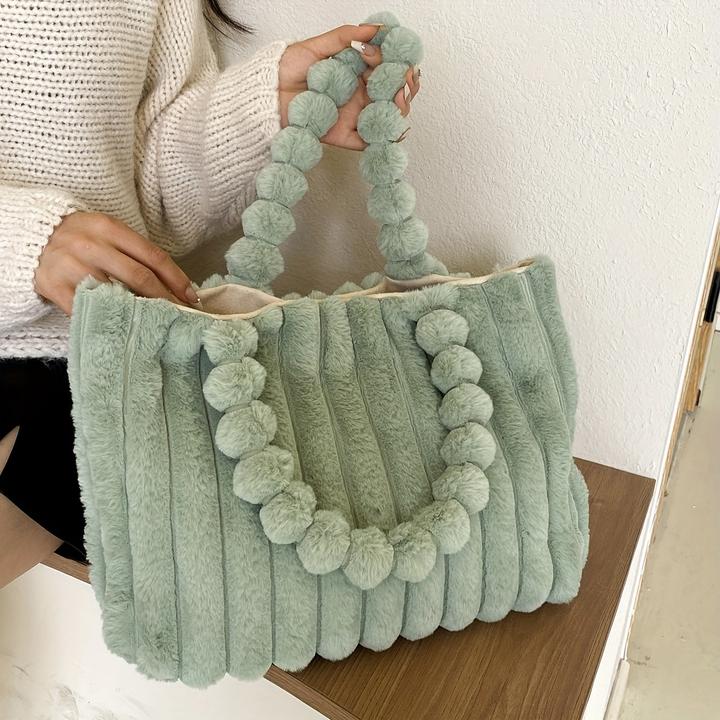 Image du produit Only-Bags.Store Sac fourre-tout en peluche, sac fourre-tout à bandoulière léger et de grande capacité, sac de