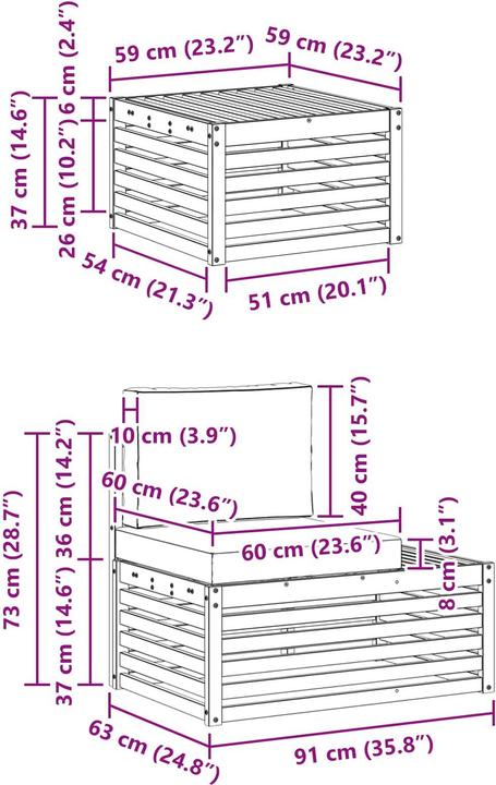 Produktbild vidaXL Outdoor-Sofa