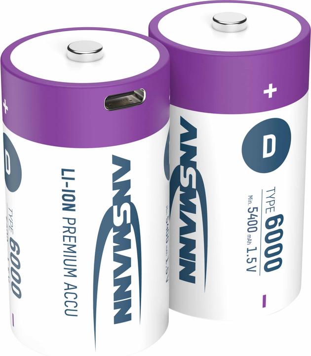 Produktbild Ansmann Premium Rechargeable (2 Stk., D, 6000 mAh)