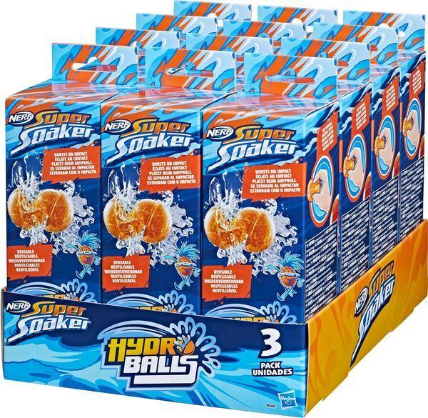 Image du produit Nerf Paquet de 3 balles Super Soaker Hydro Balls, réutilisables et remplissables à l'eau. (3 x)