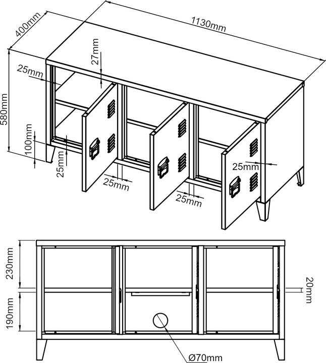 Image du produit En.Casa Kotka (113 x 40 x 58 cm)