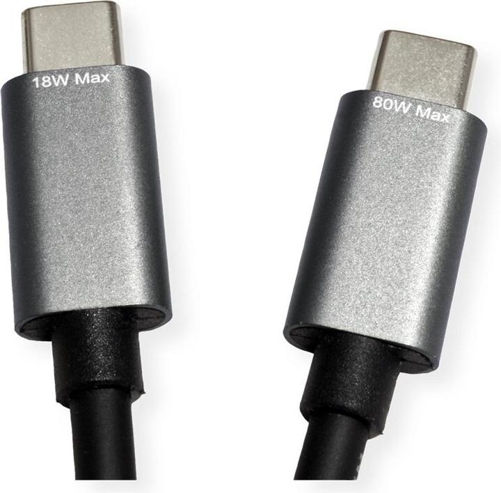 Produktbild Roline USB Typ C Split-Ladekabel, C - 2x C, ST/ST, max. 100W (1.85 m, USB 2.0)