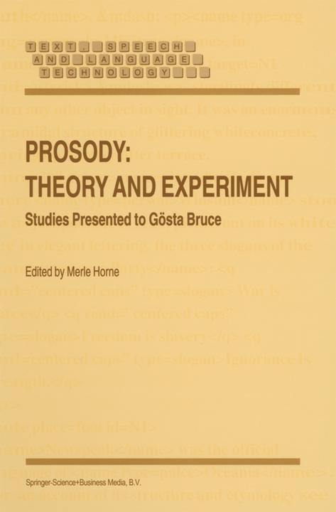 Prosody: Theory and Experiment (2010)