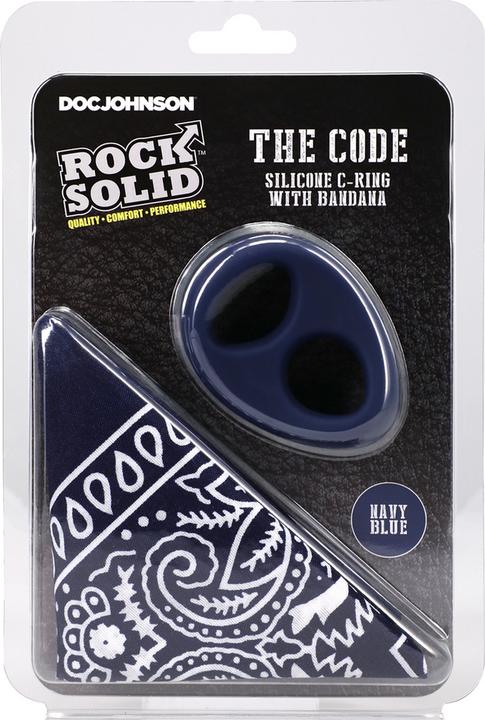 Immagine prodotto Doc Johnson The Code - Silicone Cockring with Bandana - Navy Blue (4.60 cm)