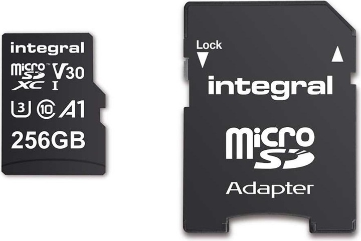 Productafbeelding INMSDX256G-100V30 256GB MICRO SD KAART MICROSDXC UHS-1 U3 CL10 V30 A1 TOT 100MBS LEZEN 45MBS (256 GB, microSD, U3, UHS-I)