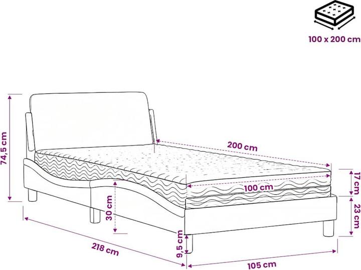 Image du produit vidaXL Bett (100 x 200 cm)