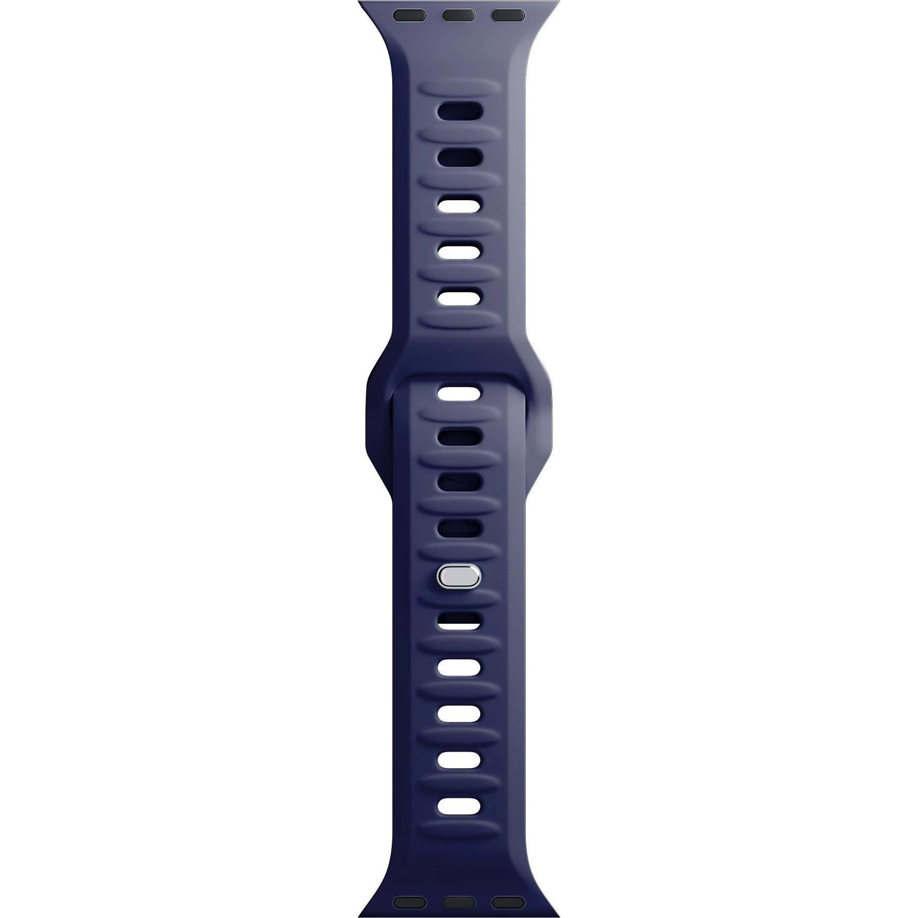 3MK Silicone Watch Strap granatowy/ocean blue dla Apple Watch 38/40/41mm (Silikon, Edelstahl, 3, 4, 9, Ultra), Uhrenarmb...