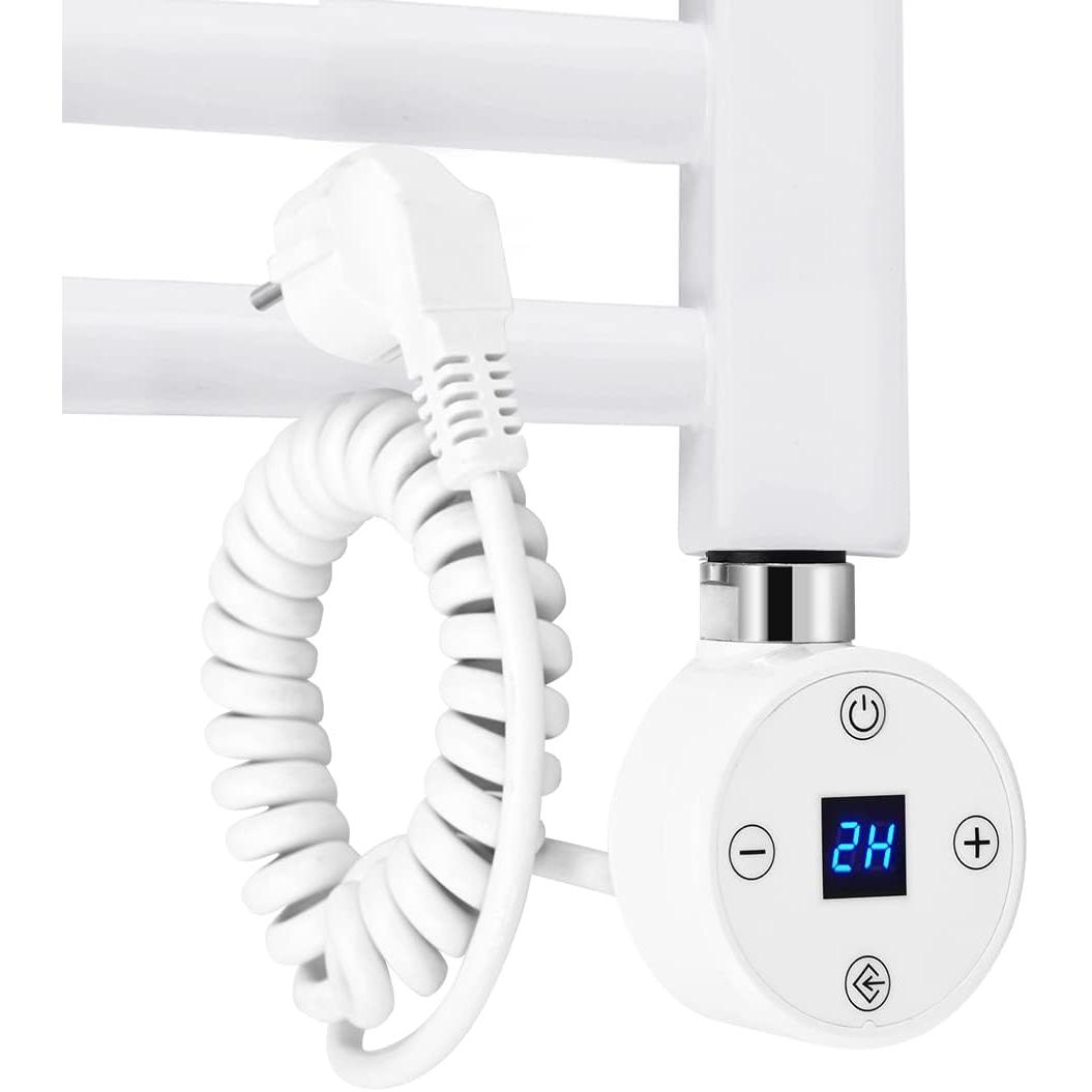 Emke Heizelement für Handtuchwärmer mit Temperaturregler, 600W Weiss (2nd Generation), Heizkörper, Weiss
