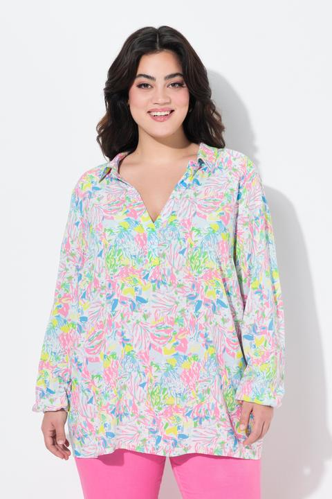 Actual product image Angel of Style Bluse, farbenfroher Alloverdruck, Langarm (52)