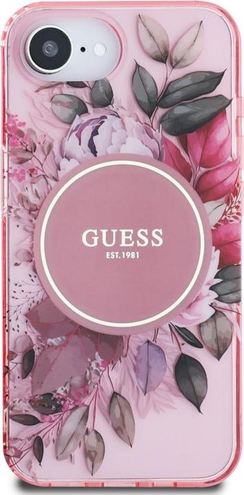 Immagine prodotto Guess Case IML Flowers MagSafe for iPhone 16e pink (Apple iPhone 16e)