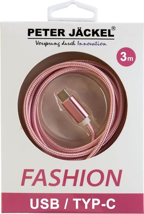 Actual product image Peter Jäckel FASHION 3m USB Data Cable Rose Type-C USB with sync and charge function (3 m, USB 3.2 Gen 1)