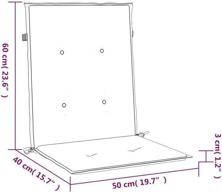 Produktbild vidaXL Niedriglehner-Auflagen 4 Stk. Blattmuster Stoff, Material (100 x 50 cm)