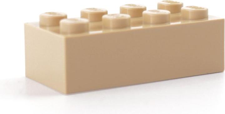 Actual product image LEGO 2x4 bricks tan - 100 pieces - Tan brick 3001 (3001, LEGO Accessories)