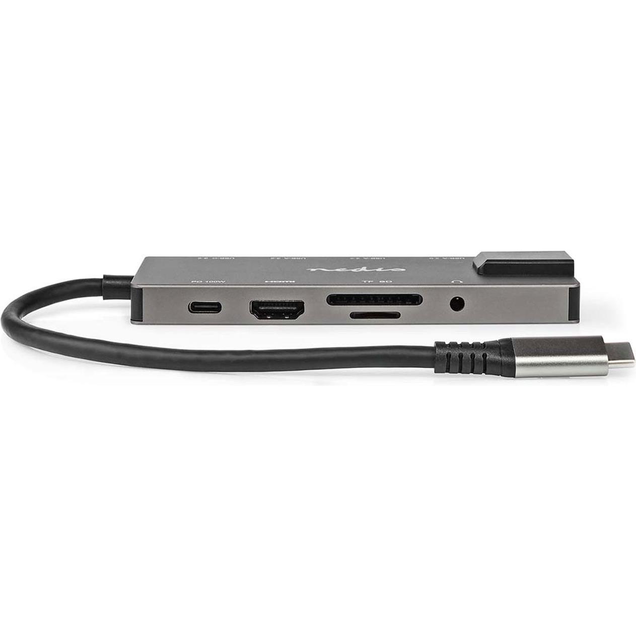 Nedis CCBW64775AT02 USB-Adapter USB 3.2 Gen 1 USB-C™ Buchse HDMI™ Ausgang / RJ45 Buchse / SD / 2X U (USB-C, 10 Ports), D...