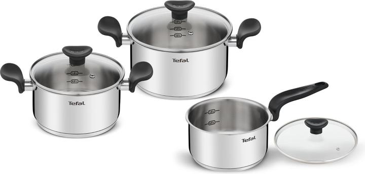 Actual product image Tefal Topfset E308S674 (16 cm, Pan set + pot set, Stainless steel)