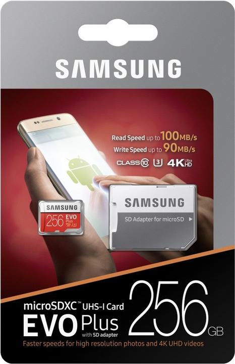 Produktbild Samsung Evo+ microSD UHS-I (256 GB, microSDXC, U3, UHS-I)