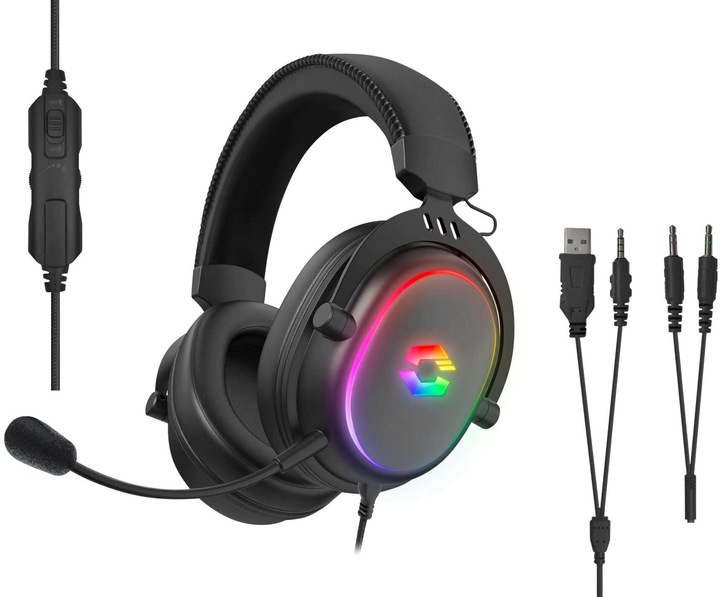 Produktbild Speedlink CONUX RGB Stereo Gaming Headset - for PC/PS5/PS4/Xbox Series X/S/Switch/OLED/Lite, black (Kabelgebunden)