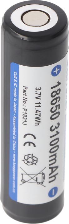 Actual product image Keeppower Akku 18650, geschützt (1 pcs., 18650, 3100 mAh)