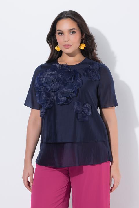 Actual product image Ulla Popken Floral Chiffon Applique Blouse (42)