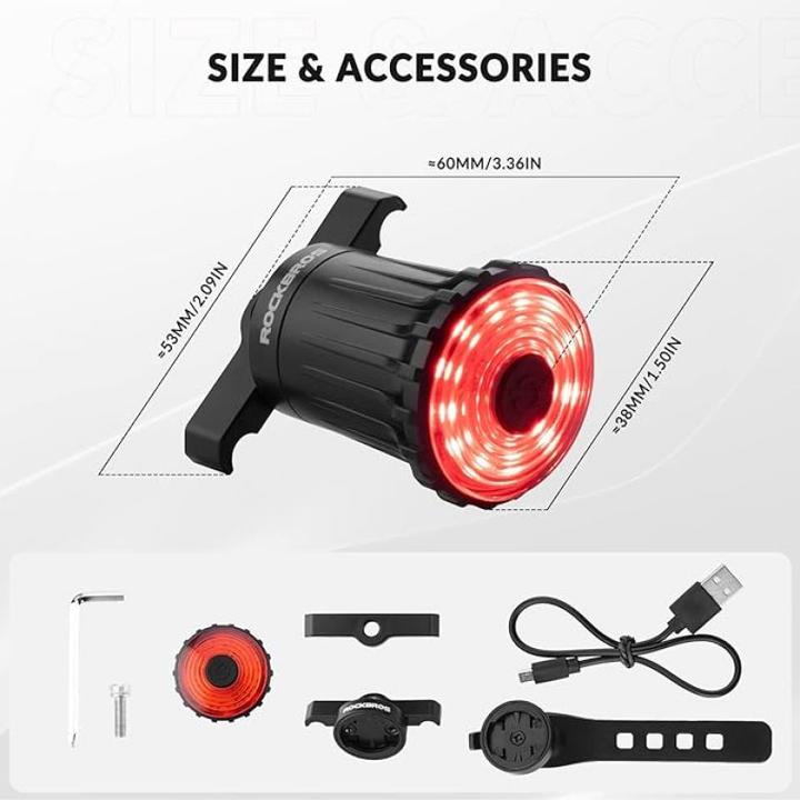 Actual product image Rockbros rear bike light (100 lm)