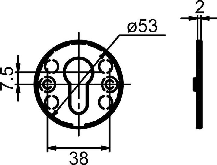 Produktbild Glutz Piatto Schlüsselrosette 51031 innen (Türrosette)