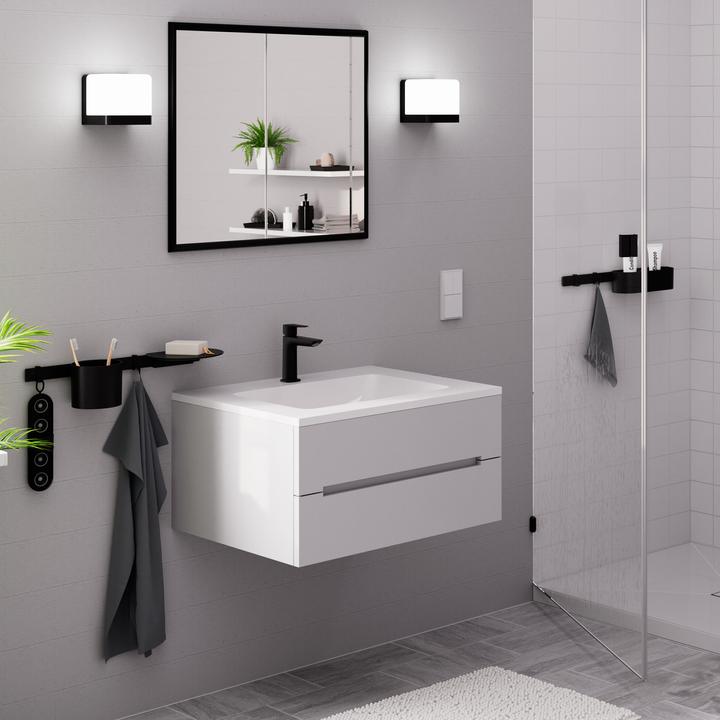 Produktbild hansgrohe Logis Waschtischmischer Fine, ComfortZone110, Push Open Ablaufgarnitur, Ausladung 121mm