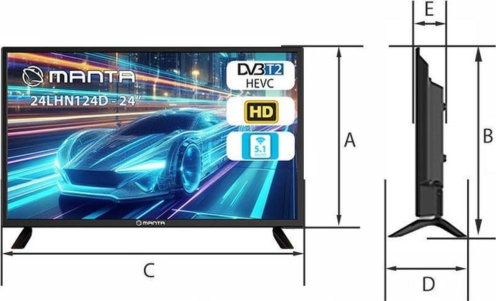 Actual product image Manta Telewizor 24LHN124D (24", LED, HD ready)