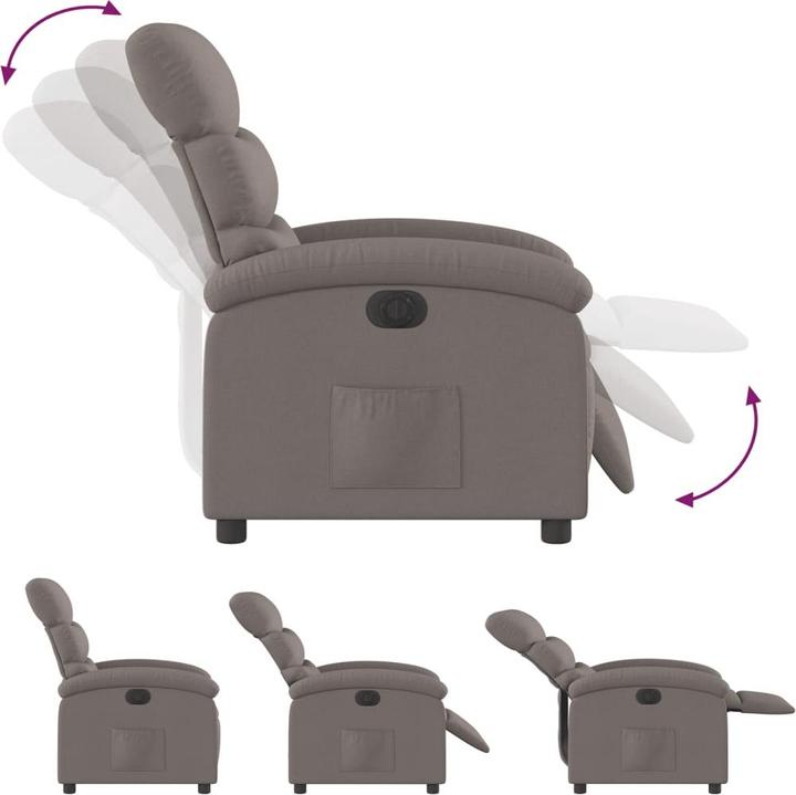 Produktbild vidaXL Relaxsessel Fernsehsessel Liegesessel Sessel Elektrisch Taupe Stoff
