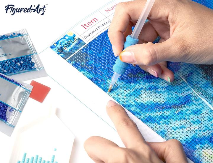 Image du produit Figured'Art Broderie Diamant - Oiseaux et Fleurs Blanches