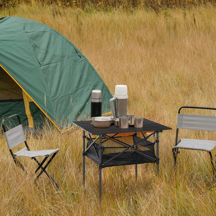 Actual product image Outsunny Camping table with storage bag and mesh bag