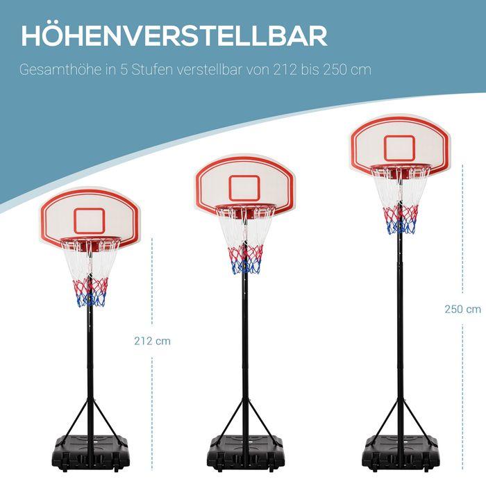 Immagine prodotto Swisshandel24 Basketballkorb, Basketballständer, höhenverstellbar, mit Wasser befüllbar, Schwarz