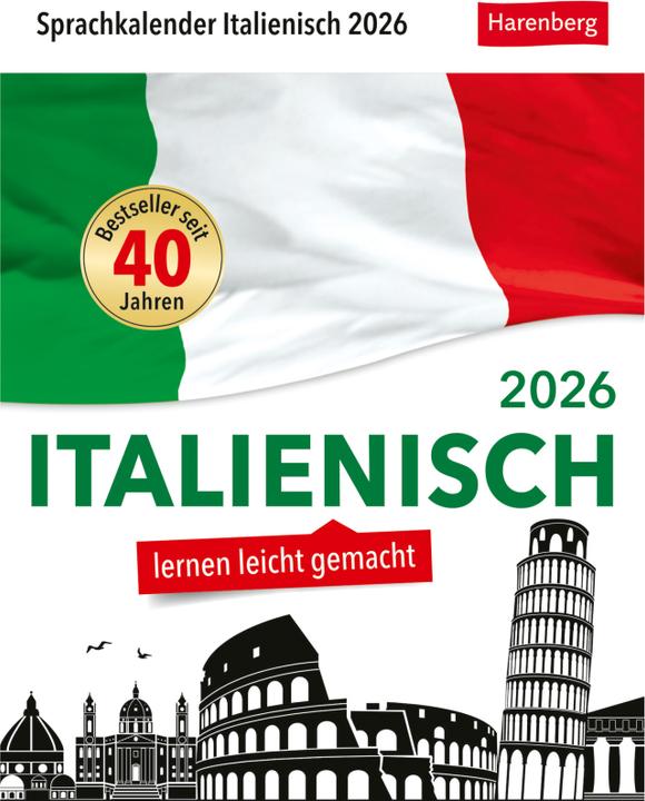 Immagine prodotto Harenberg Italienisch Sprachkalender 2026 - Italienisch lernen leicht gemacht - Tagesabrei (12,5 x 16 cm)
