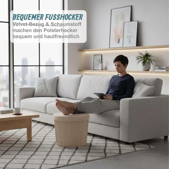 Actual product image Relaxdays Hocker aus Samt mit Stauraum
