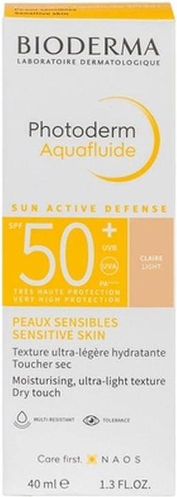 Actual product image Bioderma Hip $, Photoderm Aquafluide SPF 50 + Ultralekki Fluid skin light shade 40 ml - long shelf li (Sun cream face, SPF 50, 40 ml)
