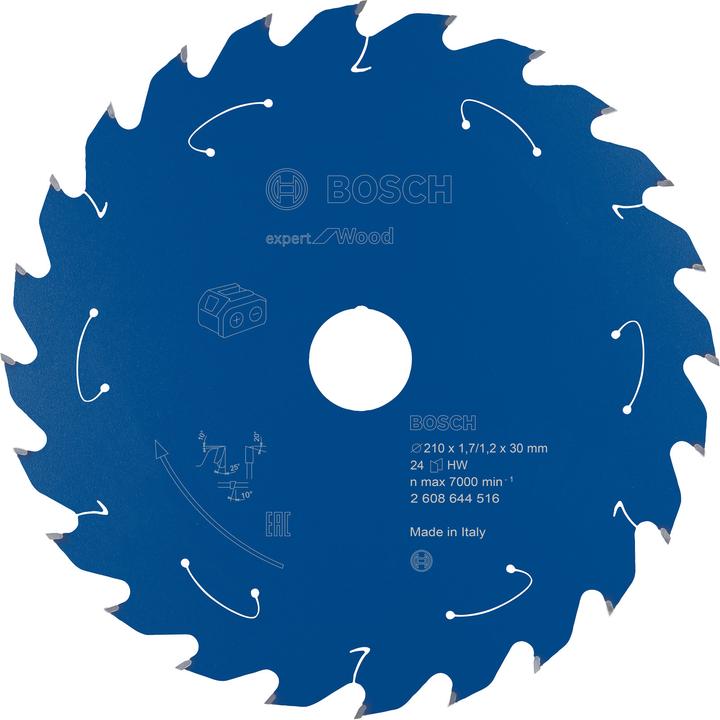 Produktbild Bosch Professional Zubehör Akku-Kreissägeblatt Expert for Wood, 210 x 1,7/1,2 x 30, 24 Zähne