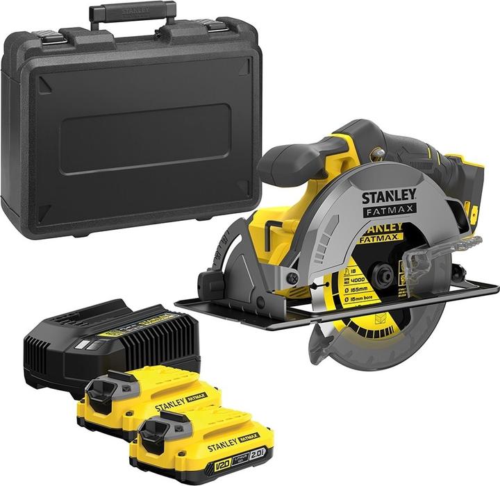 Stanley FatMax V20 snoerloze cirkelzaag SFMCS550M2K (18V, 4,0Ah, borstelloos, snijdiepte zonder gereedschap)