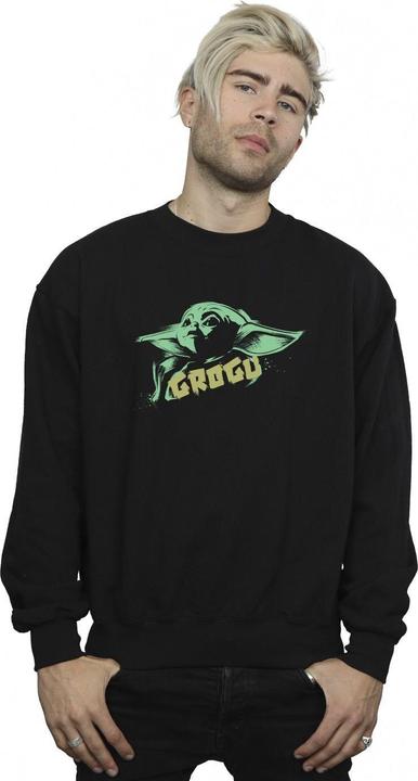 Actual product image Star Wars Mens The Mandalorian Grogu The Child Splat Sweatshirt (L)