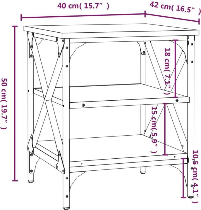 Image du produit vidaXL Beistelltisch (42 x 40 x 50 cm)