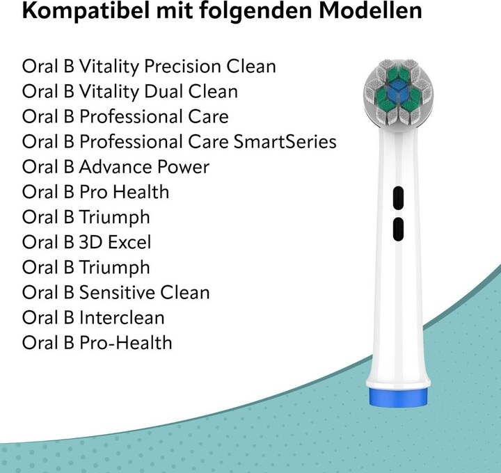 Actual product image Ora-Care Replacement brushes with extra thin bristles compatible with Oral-B 8-pack (8 x)