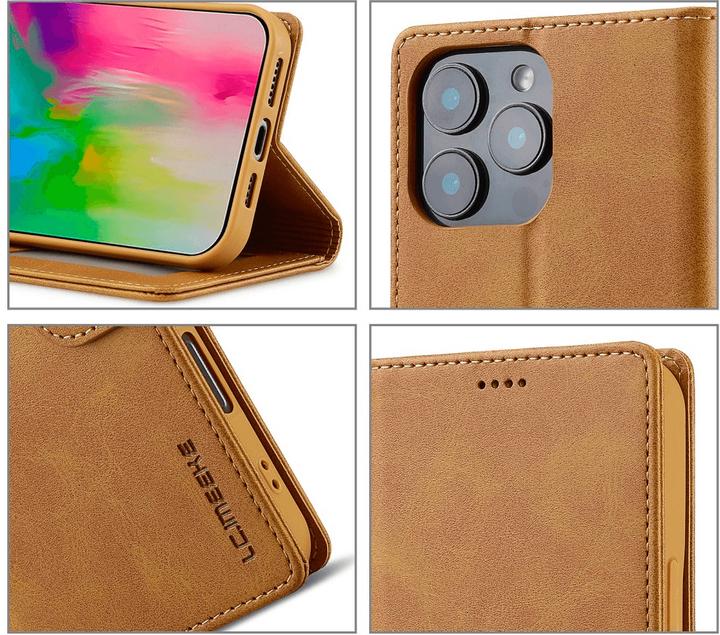 Produktbild LC.Imeeke iPhone 16 Pro - Leder Etui Hülle (Apple iPhone 16 Pro)