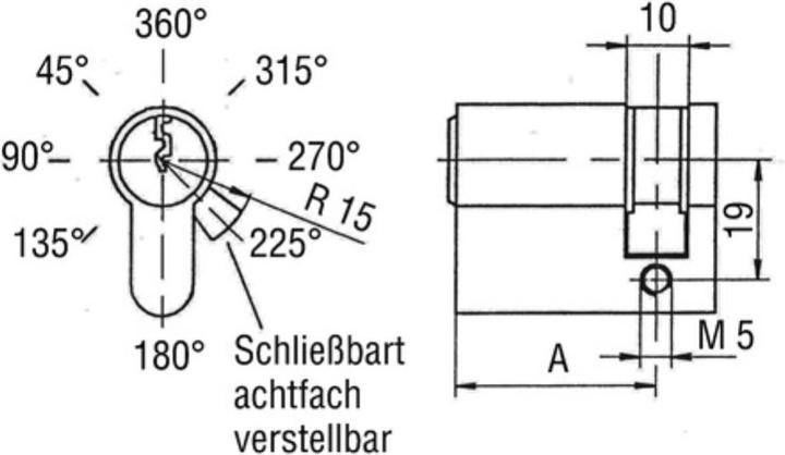 Immagine prodotto BKS Profilo mezzo cilindro 8900 40/10 mm Numero di chiavi: 3 chiavi diverse (Cilindro profilato)